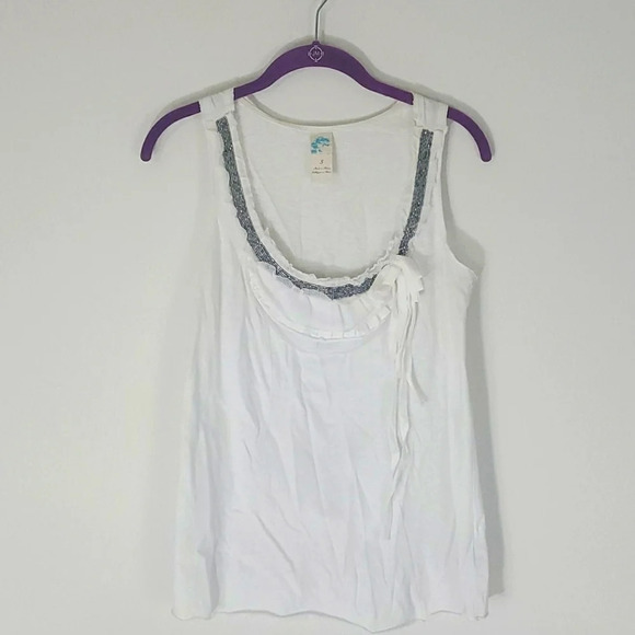 Anthropologie Beaded Bib Blouse - Picture 1 of 7